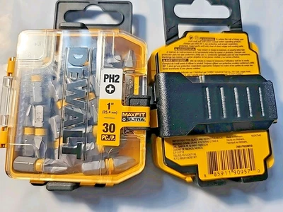 DE WALT 30 Piece Philip Screw Bit Set PH2 1" Max Fit ULTRA - 2 SETS OF Cased LOT - Image 1 of 4