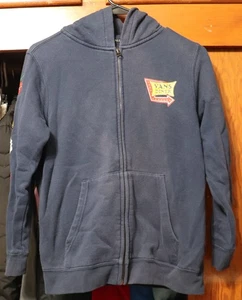 VANS Diner Hoodie Full Zip Navy Blue Boys Youth Medium YM - Picture 1 of 9