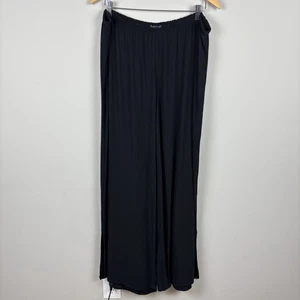 Pantalones Eileen Fisher para mujer XL negros pierna ancha 100 % seda vestido cintura elástica aberturas - Imagen 1 de 11