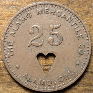 Alamo, Colorado CO The Alamo Mercantile Co. Orco Cobre 25 Carbón Scrip Token - Imagen 1 de 4