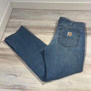Pantalones de mezclilla Carhartt resistentes flexibles de pierna recta para hombre talla 32X30 con cremallera 102804-964 - Imagen 1 de 10