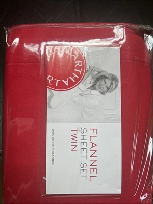 Martha Stewart Solid Red Flannel Twin Sheet Set - Image 1 of 4
