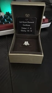Lab grown Engagement Ring Size P 3.5 Carat Diamond 18k Gold - Picture 1 of 3