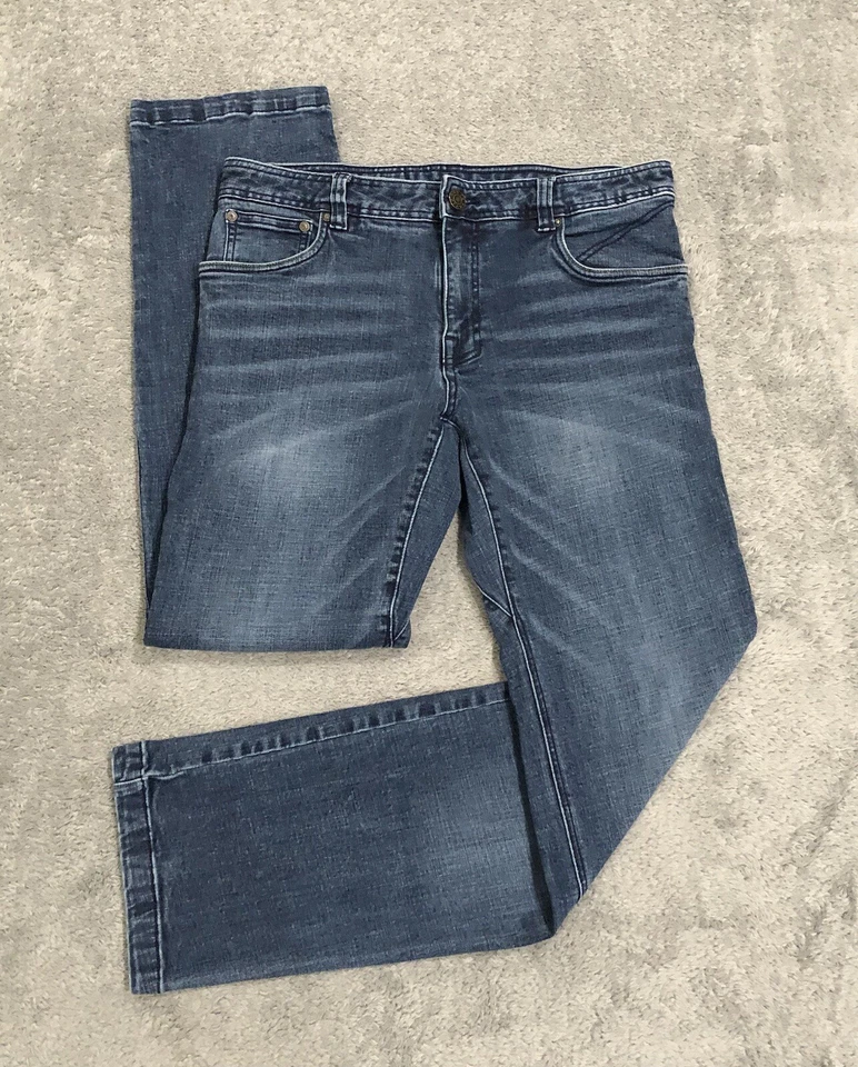 Prana Jeans Men’s 34x32 Stone Wash Bridger Straight Denim Pants Hiking Outdoors - Image 1 of 4