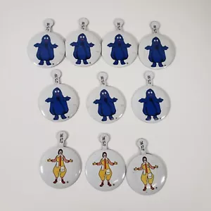 Vintage 1970's Ronald McDonald & Grimace Tin Fold Tab Pins 1.5" Lot of 10 Badges - Picture 1 of 6