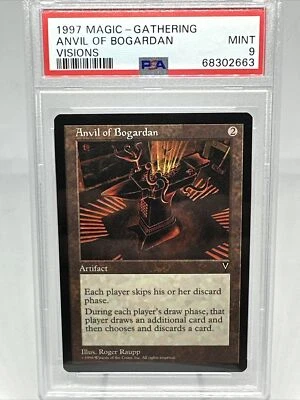 PSA 9 MINT - Pop 3! Anvil of Bogardan - 1997 Visions - Vintage MTG Reserved List - Image 1 of 2
