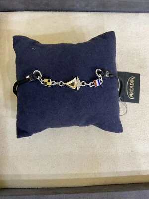 Arcadia Bracciale in argento laccio BRS12 Dado Barca Nodi Zirconi - Immagine 1 di 2