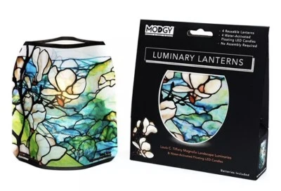 MODGY Luminary Lanterns Tiffany Magnolia Landscapes Luminaries 4 Lanterns - Image 1 of 4