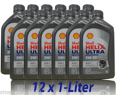 Shell Helix Ultra Professional AM-L  5W30 12x1Liter Motoröl MB 229.51 BMW LL04 - Bild 1 von 3