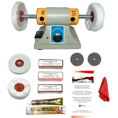 350W Jewellery Mini Polisher Polishing Machine Variable Speed 4" Polishing Kit - Image 1 of 4