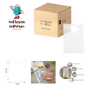 500 Count, 9" X 12" Reclosable Zip Poly Bags with Resealable Lock Seal Zipper... - Picture 1 of 7