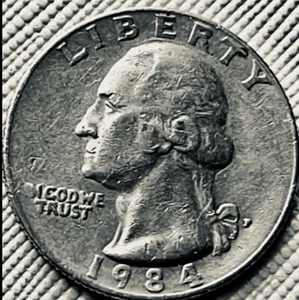 1984 P Washington Quarter Error~ Filled In P And Missing “I” In God We Trust - Picture 1 of 7