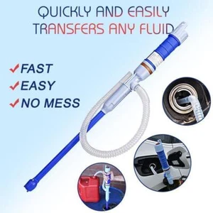 Battery Powered Electric Fuel Transfer Siphon Pump Gas Oil Water Liquid 2.2 GPM - Foto 1 di 11