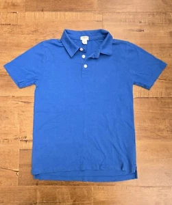 J Crew Crewcuts Performance Polo Shirt Boys Kids Size 10 Blue Short Sleeve - Picture 1 of 11