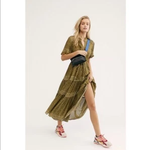 Free People Rare Feelings Floral Print Maxi Dress XS Babydoll whimsical - Picture 1 of 5
