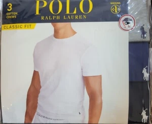 POLO Ralph Lauren 3-Pack Mens Gray/Blue/Navy Crew Neck T-Shirt $42 Small - Picture 1 of 3
