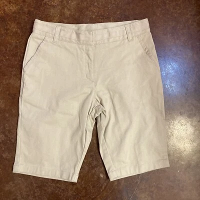 Niñas Talla 12 Nautica Caqui Ajustado Bermudas Uniforme Escolar/Pantalones Cortos Informales Foto 1 de 4