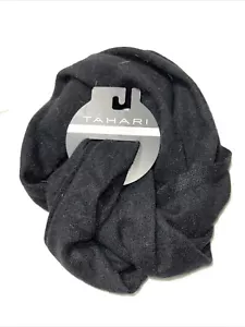 Tahari 100% Oversized 2-Ply Cashmere Scarf/Shawl Size 70''X 13" Black NWT - Picture 1 of 7