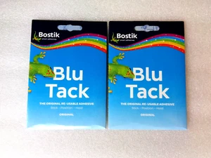 2 Packs Bostick BLU-TACK Original Re-Usable Adhesive 60g Non Toxic - Picture 1 of 2