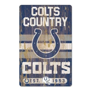 INDIANAPOLIS COLTS, 11" X 17"CLASSIC ANTIQUE HARD WOOD SIGN FROM WINCRAFT - Picture 1 of 1