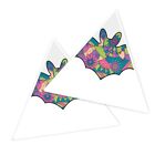 2x Triangle Shape Vinyl Stickers Flower Bat Animals Girls Pink Skate Cute #57721