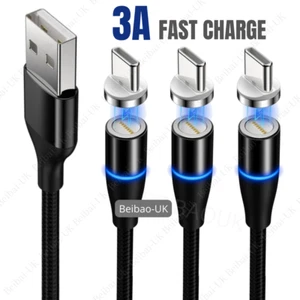 3Pack 3Ft 6Ft Magnetic Type C Cable Fast Charger USB C Data Cord For Samsung LG - Picture 1 of 12