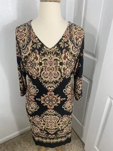 Inc International 2X Kleid Artsy 3/4 Arm Bohemian Old Money Quiet Luxury - Bild 1 von 20