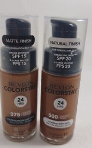 2- Revlon Foundation ColorStay 500 Walnut Natural Finish & 375 Toffee Toffee 