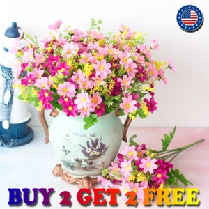 28 cabezas margarita flor artificial exterior planta falsa jardín césped decoración del hogar - Imagen 1 de 19