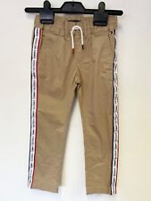 BOYS TOMMY HILFIGER BEIGE LOGO SIDE TRIMMED DRAW WAIST TROUSERS AGE 6 YEARS