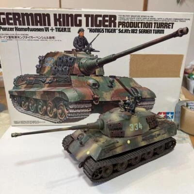 Construido y pintado Tamiya 1/35 tanque pesado alemán King Tiger Henschel tor... - Imagen 1 de 4