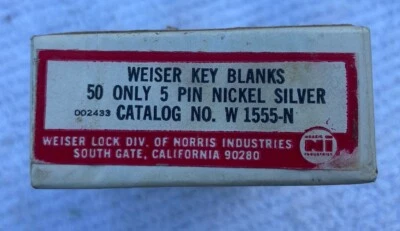 Lot of 14 Weiser Key Blanks W1555-N 5 Pin Nickel Silver USA NOS OEM - Image 1 of 4