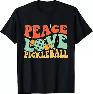 Peace Love Pickleball - Pickleballers Pickleball Player T-Shirt Hoodie - Picture 1 of 14