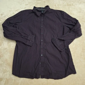 Mark Anthony Shirt Adult Men's 2XL XXL Purple Twill Button Up Long Sleeve Slim - Picture 1 of 9