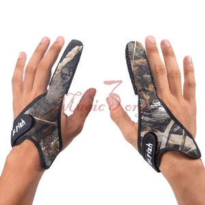 2PCS Fishing Finger Stall Glove Anti-Slip Casting Braid Line Neoprene Camo Salmo - Picture 1 of 7