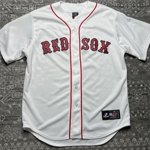 Maglia Majestic MLB Boston Red Sox taglia Large bianca bianca baseball - Foto 1 di 8