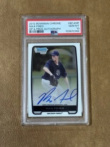 2012 Bowman Draft Chrome Draft Picks Auto Max Fried #BCA-MF PSA 10 GEM MT - Picture 1 of 2