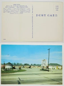 Drake Motel Indianapolis, IN US 40 Roadside Scene Vintage Chrome Postcard - Picture 1 of 1