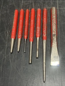 7 Vintage Handwerker Stechbeitel, Locher und Splinttreiber WF Serie Hergestellt in den USA - Bild 1 von 10