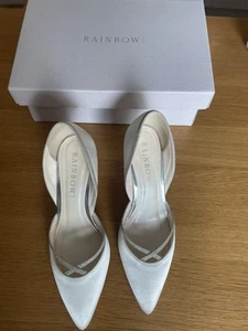 Beautiful Rainbow Club Bridal Mother Bride MOB Ivory Satin Georgia Shoes Size 5 - Picture 1 of 6