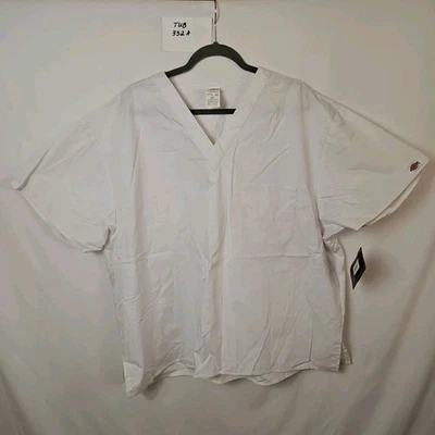 Dickies White 1 Pocket Short Sleeve Scrub Top Unisex Size 2XL - Изображение 1 из 4