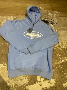 Corteiz CRTZ Alcatraz Light Baby Blue Hoodie White Logo - Large - Neu - Bild 1 von 4