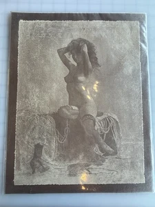 Akt Kunstwerk weibliche Form signiert Lithographie 11 x 14 - Bild 1 von 2