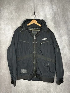 Coogi Jacket Mens Large Black Full Zip Heavy Hooded Utility Coat - Picture 1 of 3