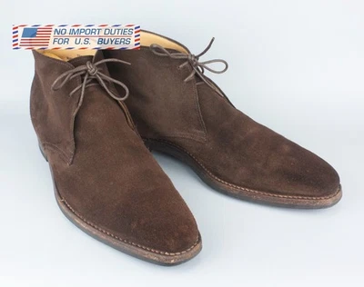 Crockett & Jones Tetbury Dark Brown Suede Chukka Boots Size UK 10E, EU 44, US 11 - Image 1 of 4