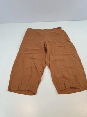 Pantalones Cortos de Lino para Mujer Grandes Marrón 100% Lino Calce Relajado Informal Tirar Sueltos Foto 1 de 4