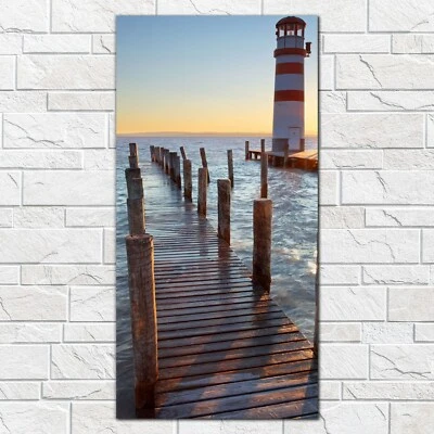 Glasbilder Wandbild Leuchtturm am Neusiedler See an der Waldmole 50x100 - Bild 1 von 4