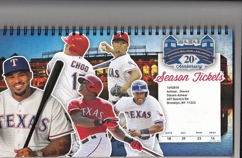2014 TEXAS RANGERS SEASON TICKET BOOK SET ALL 82 GAMES MINT YU DARVISH Cover