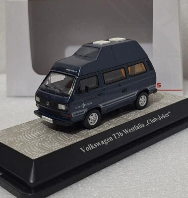 大众 T3b Westfalia 小丑露营露营露营车 1989 蓝色 1: 43 高级 Classixxs (10) — 第 1/4 张图片