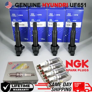 4X OEM UF651 Ignition Coils &4 NGK Spark Plugs 9723 For Hyundai Elantra Kia Soul - Picture 1 of 8